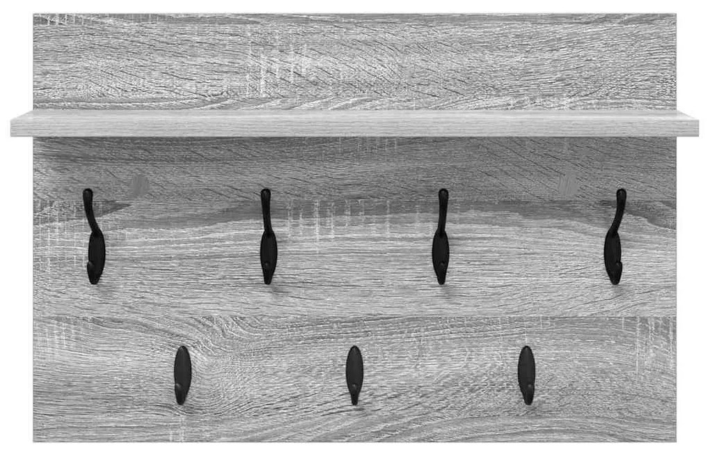 Cabideiro de Parede Sonoma cinzento 60 x 40 x 12 cm
