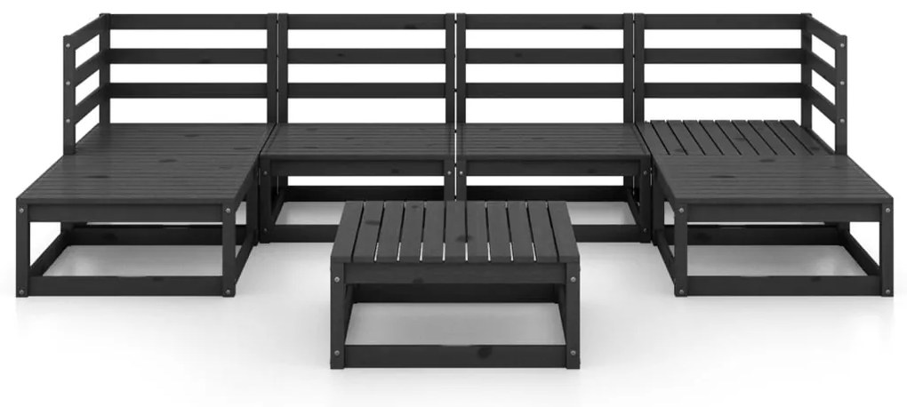 7 pcs conjunto lounge de jardim pinho maciço