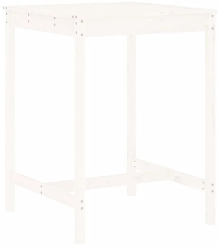 3 pcs conjunto de bar para jardim pinho maciço branco