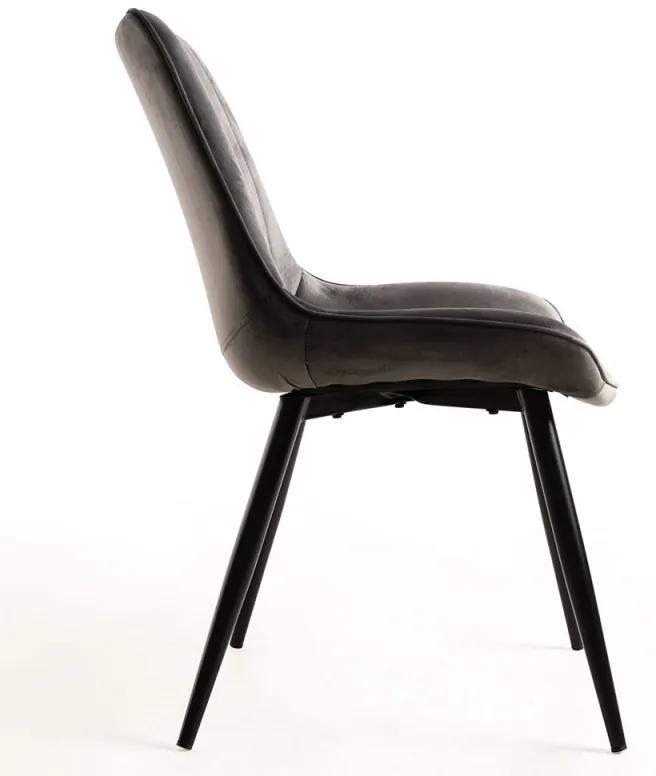 Cadeira Lene Veludo - Cinza escuro