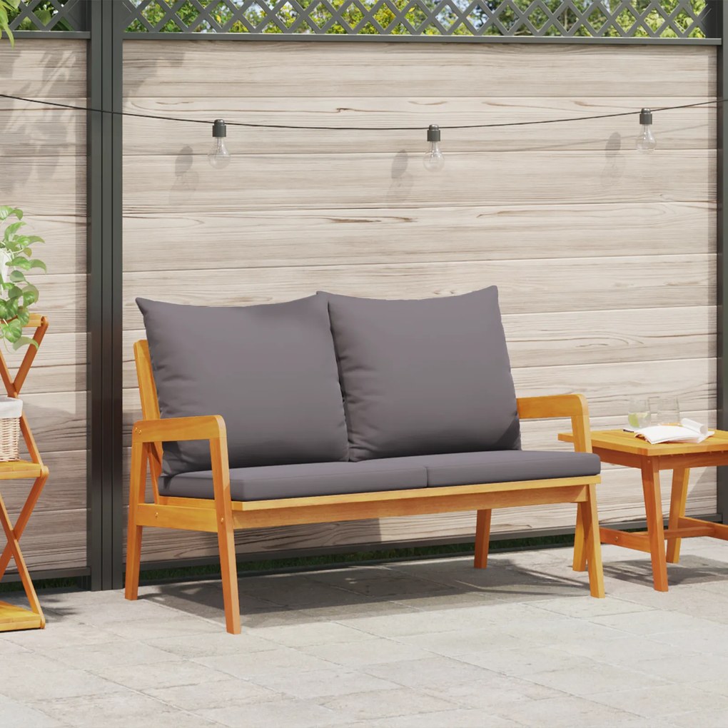 vidaXL Banco de Jardim com Almofadas 115x65x71 cm Madeira Maciça de Acácia