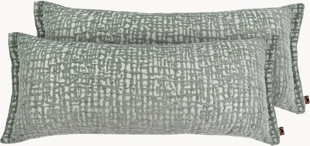 Almofadas em chenille artesanais Leilani, conjunto de 2