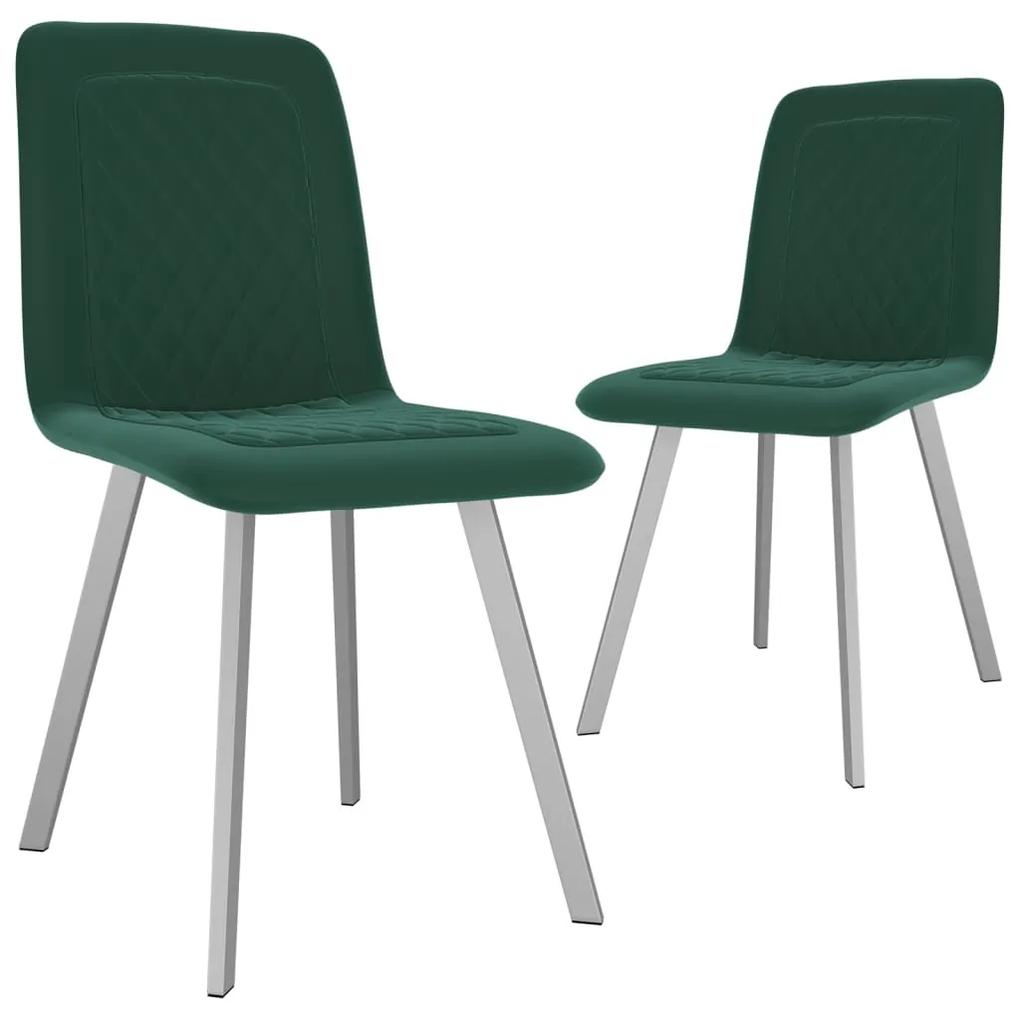 Cadeiras de jantar 2 pcs veludo verde