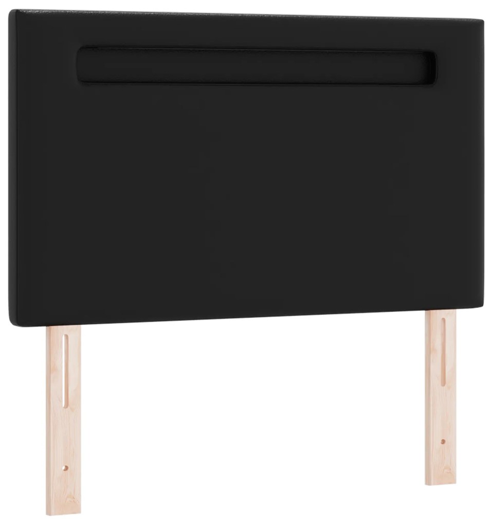 Cama Box vidaXL com Colchão Preta 90x200 cm de Couro Sintético, Cabece
