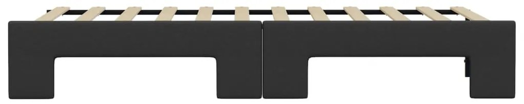 Sofá-cama com gavetão 90x200 cm couro artificial preto