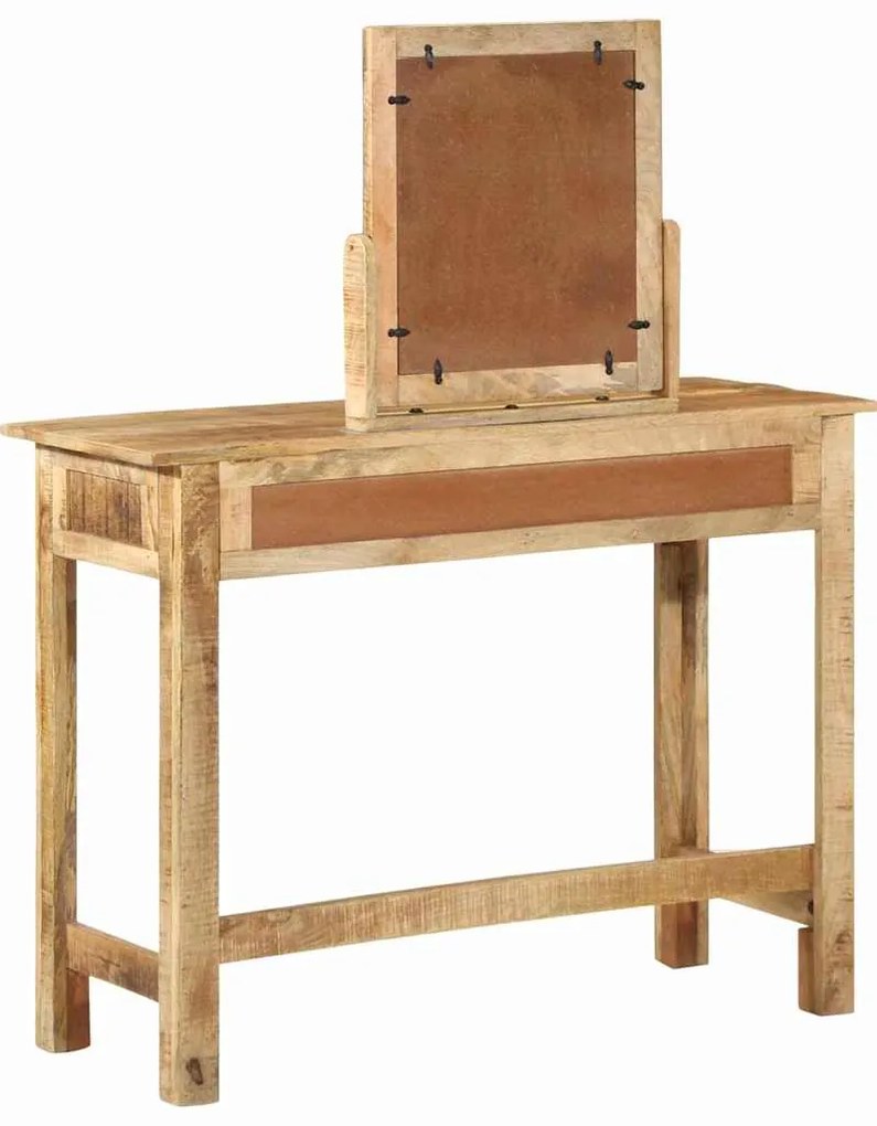 Mesa de Maquilhagem com Espelho Madeira Maciça Mangueira Áspera