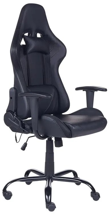 Cadeira gaming em pele sintética preta com iluminação LED GLEAM Beliani