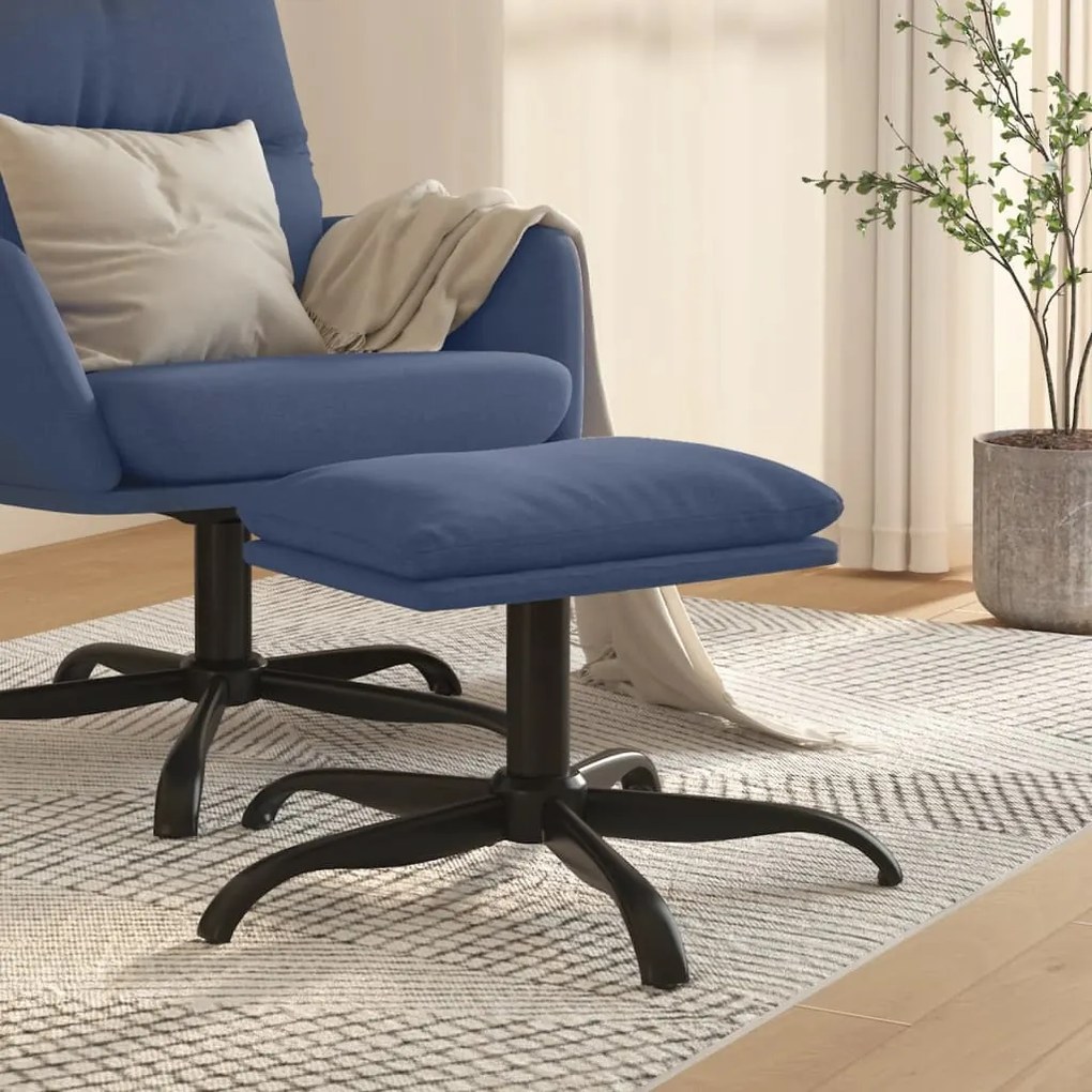 341571 vidaXL Apoio de pés 60x60x36 cm tecido azul