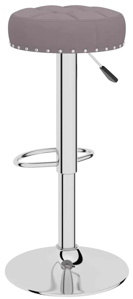 Bancos de bar 2 pcs tecido cinzento-acastanhado