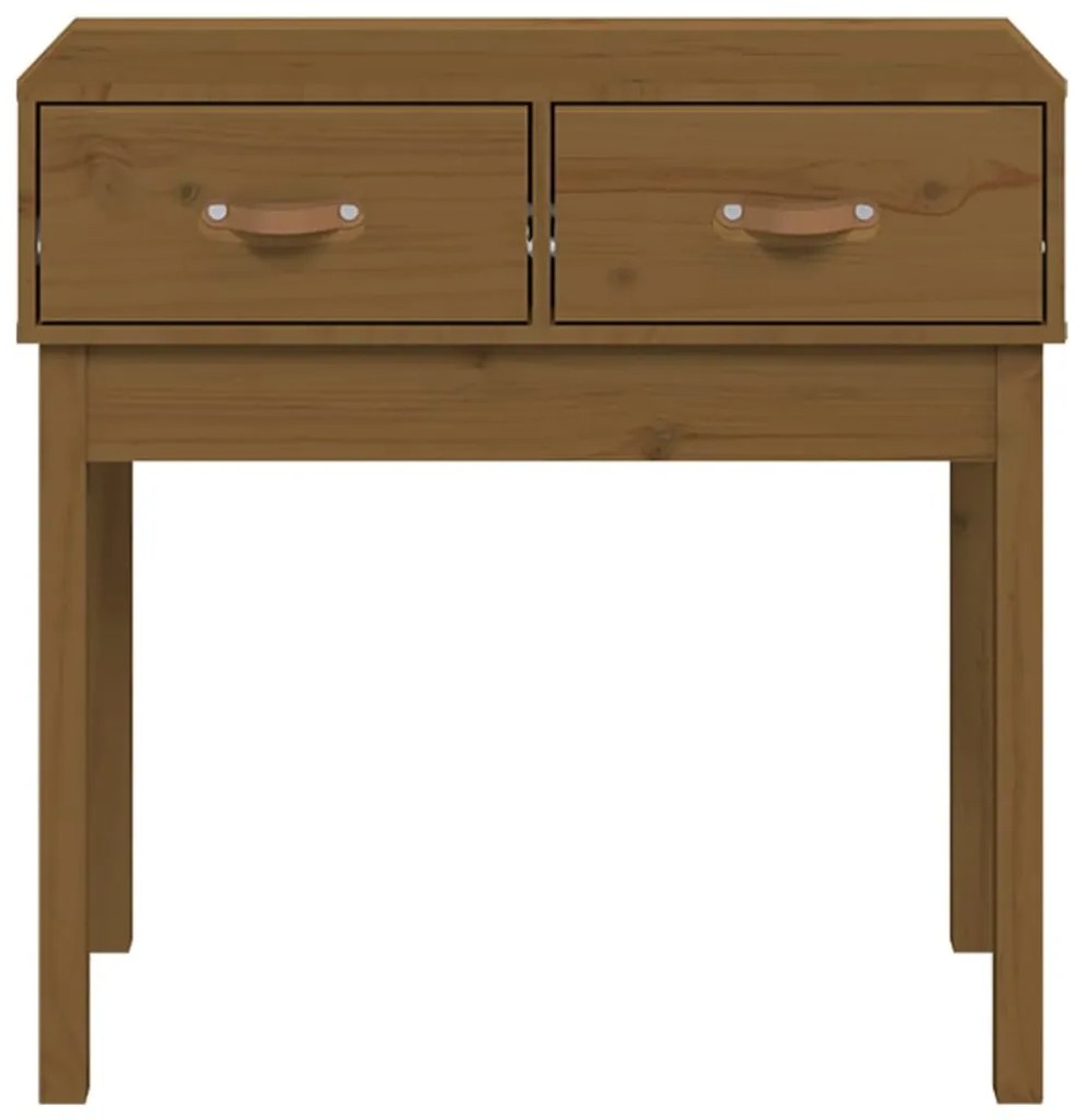 Mesa consola 76,5x40x75 cm madeira de pinho maciça castanho mel
