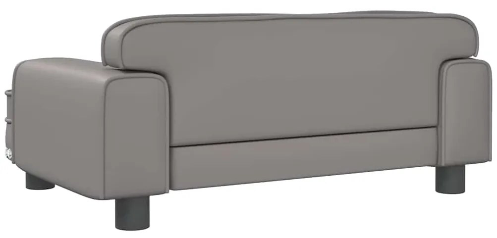 Sofá infantil 70x45x30 cm couro artificial cinzento