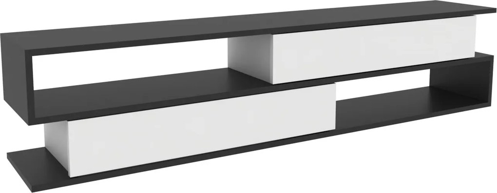 Móvel TV Cortez – Antracite e Branco – 160x35,3x38,6 cm