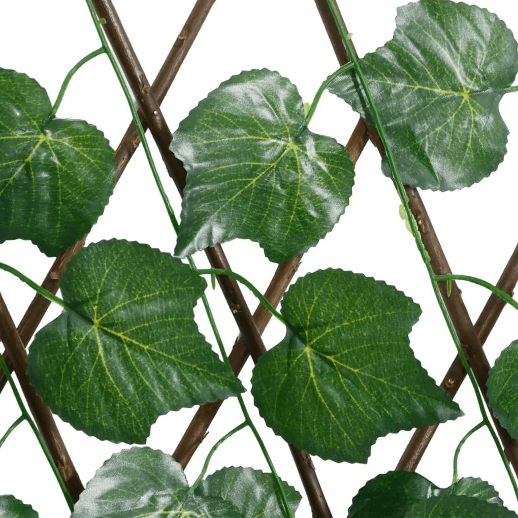  Treliça de videira artificial extensível 5 pcs 190x60 cm verde
