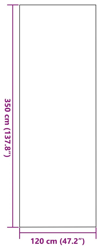 Tapete Retangular vidaXL Cinza 120x350 cm