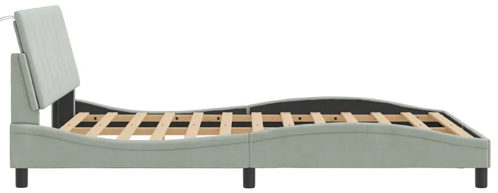 Estrutura de cama sem colchão 140x190 cm veludo cinzento-claro