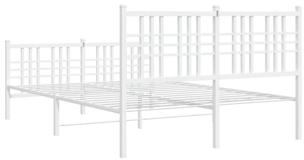 Estrutura de cama com cabeceira e pés 120x200 cm metal branco