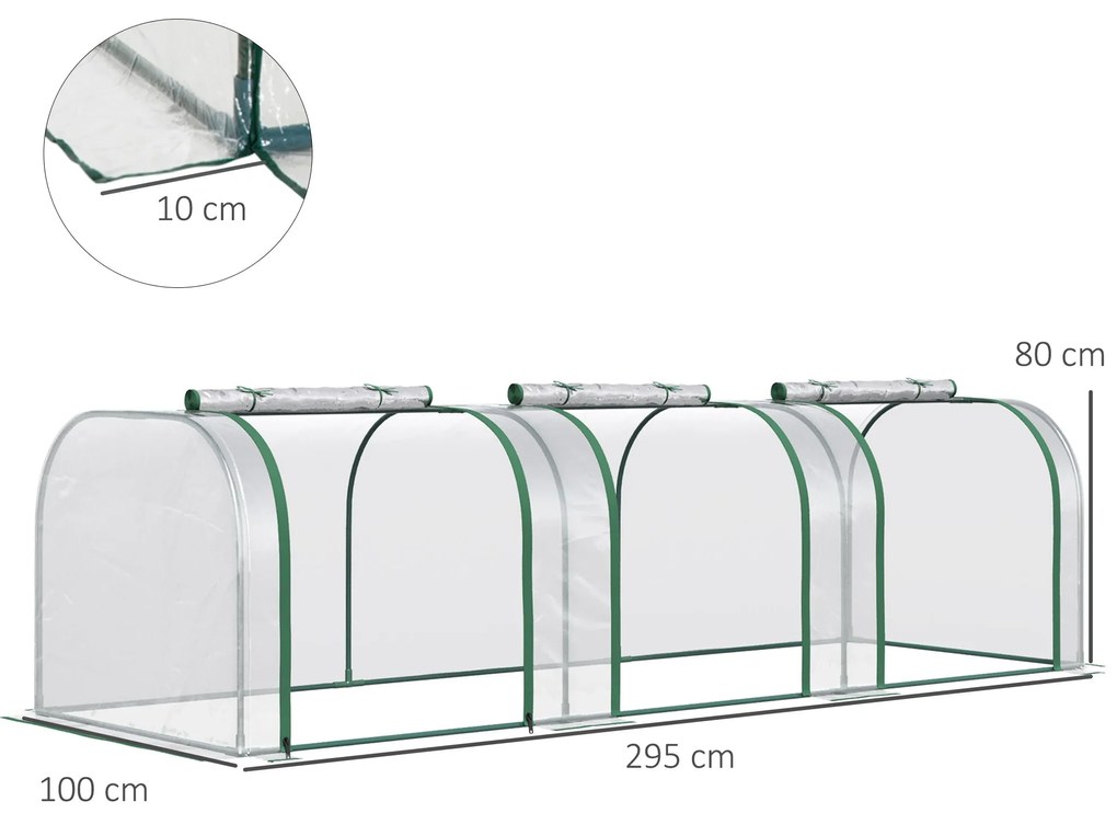 Estufa 295x100x80 cm para Jardim Varanda Estufa Pequena para Cultivo d