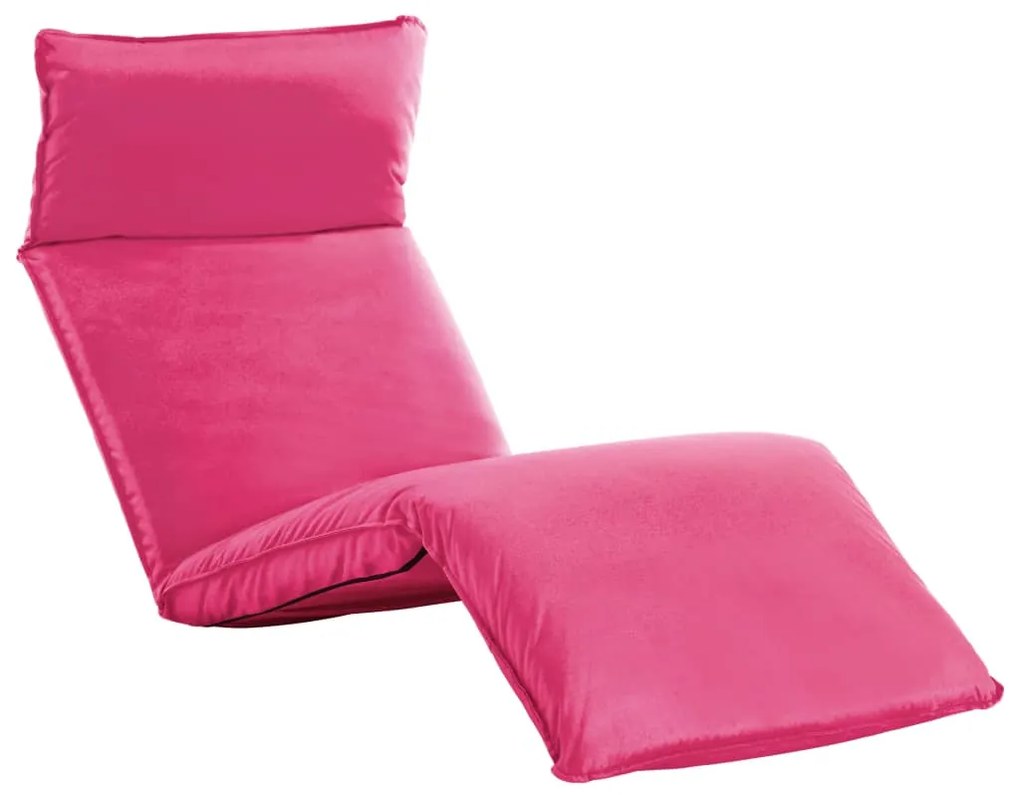 vidaXL Espreguiçadeira dobrável tecido oxford rosa