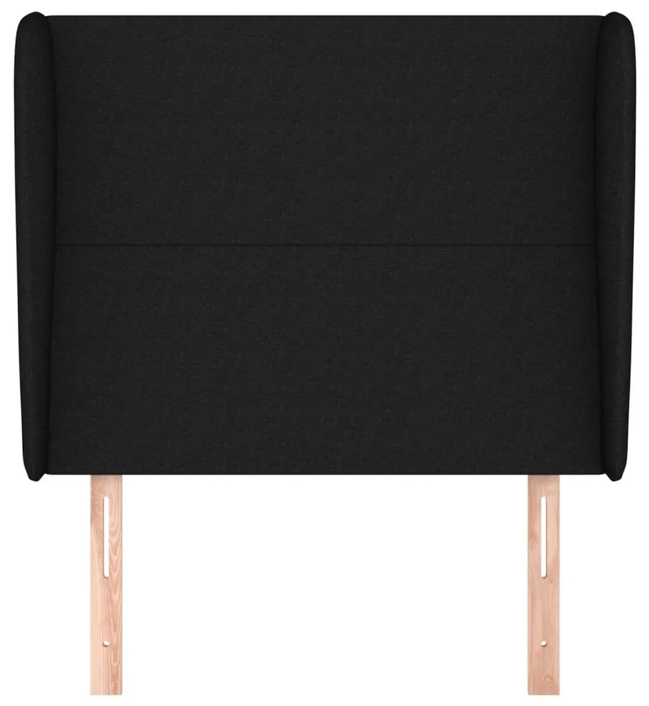 Cabeceira de cama c/ abas tecido 93x23x118/128 cm preto