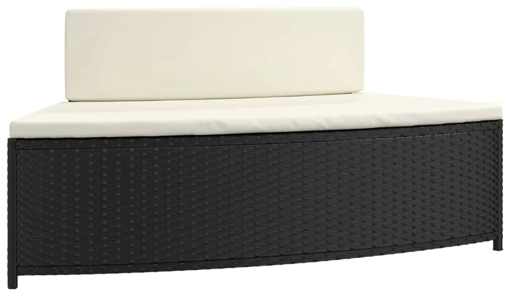 Bancos de spa com almofadões 2 pcs vime PE preto