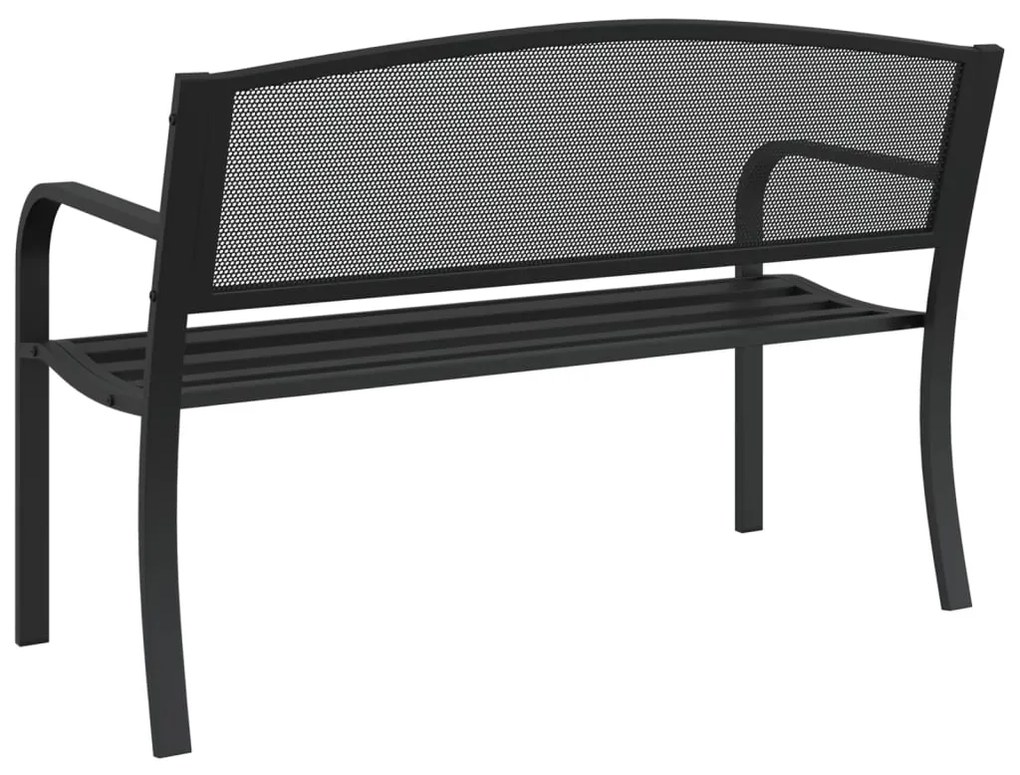 Banco de jardim 119 cm aço preto