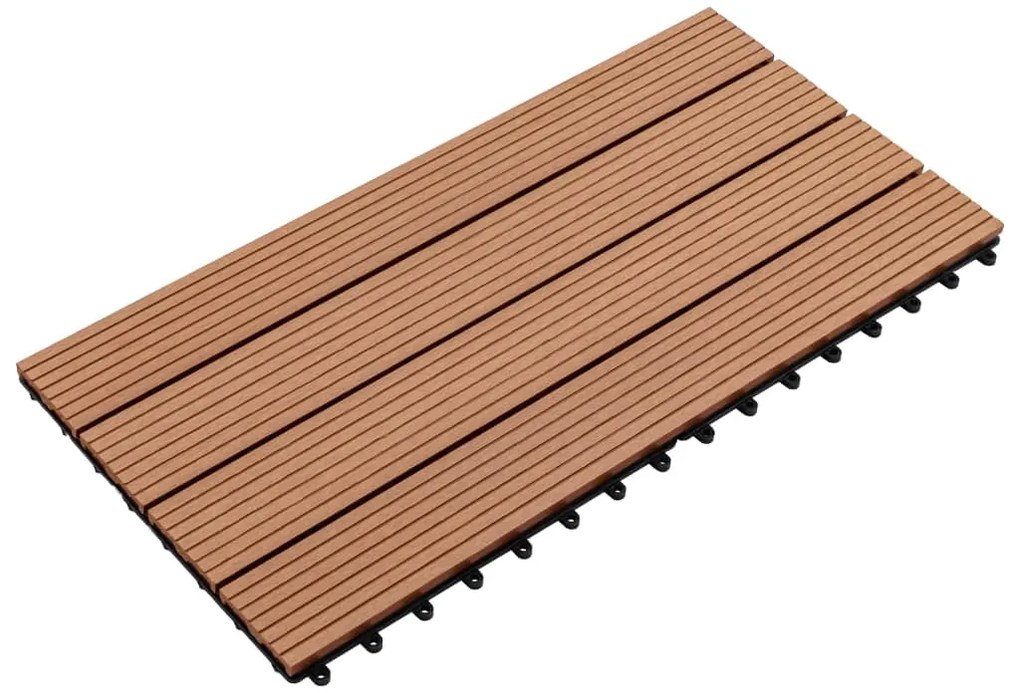 Ladrilhos 60x30 cm 6 pcs 1m² WPC castanho