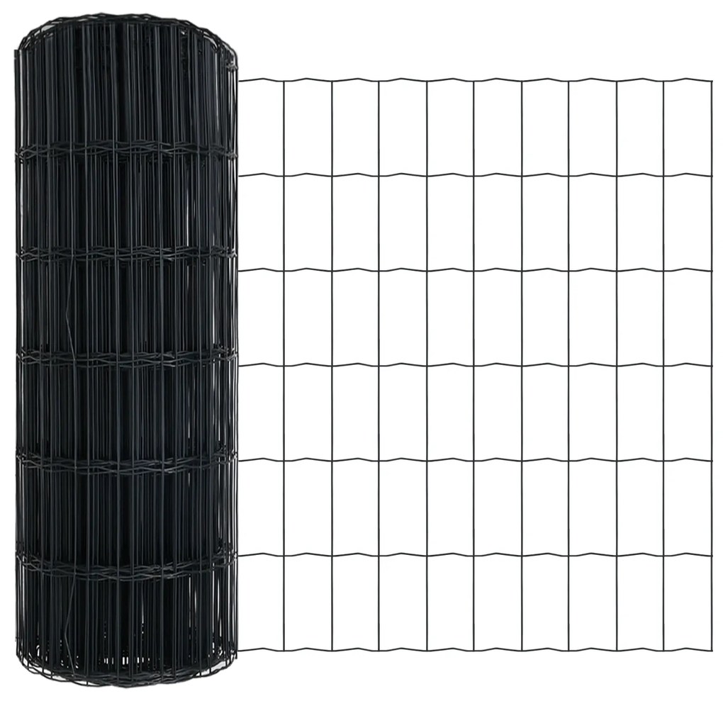 Cerca Europeia com 13 postas 0.6x25 m aço galvanizado cinza