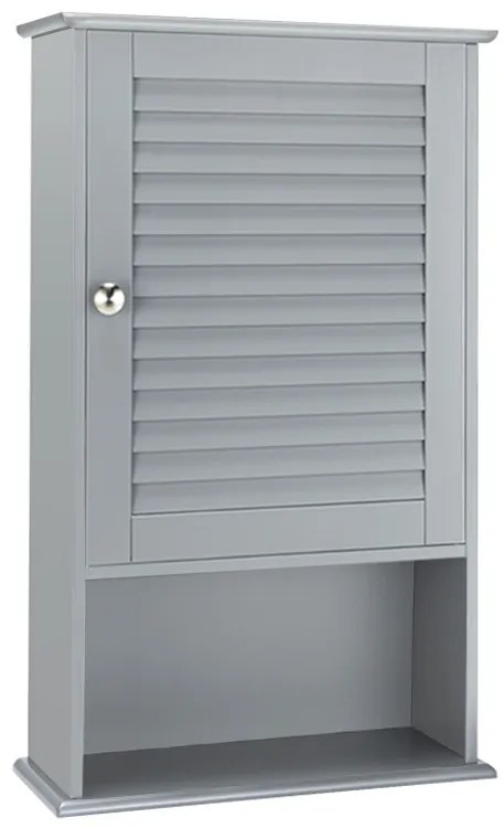 Armário de armazenamento de grande capacidade com porta de veneziana única para banheiro - branco