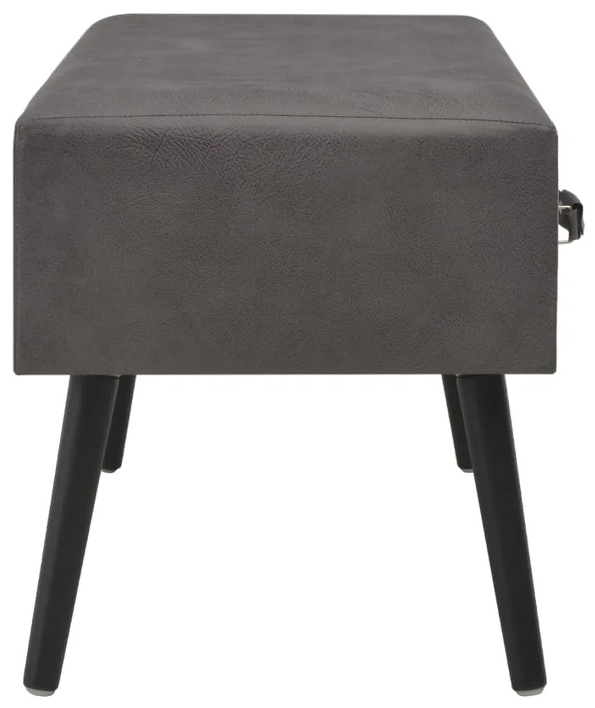 Mesa de centro 80x40x46 cm couro artificial cinzento