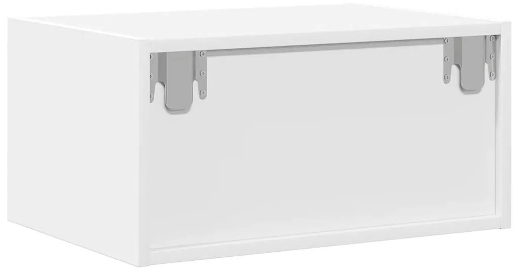 Mesas de cabeceira de parede com luzes LED 2 pcs branco