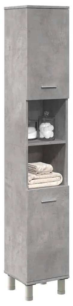 Armário de casa de banho 30x30x179 cm contrap. cinzento cimento