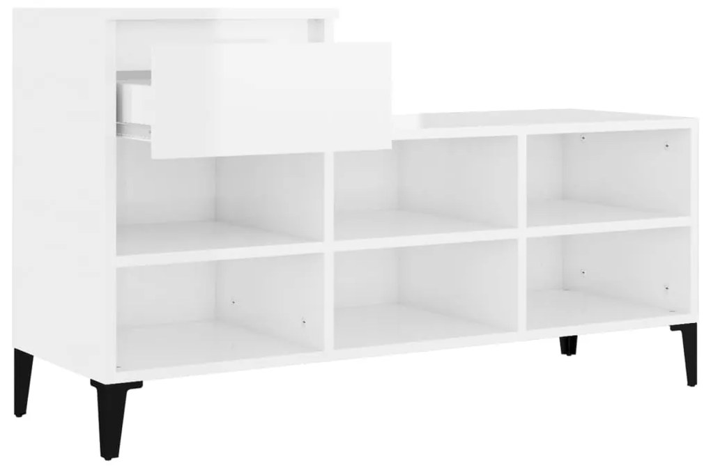Sapateira 102x36x60 cm derivados de madeira branco brilhante