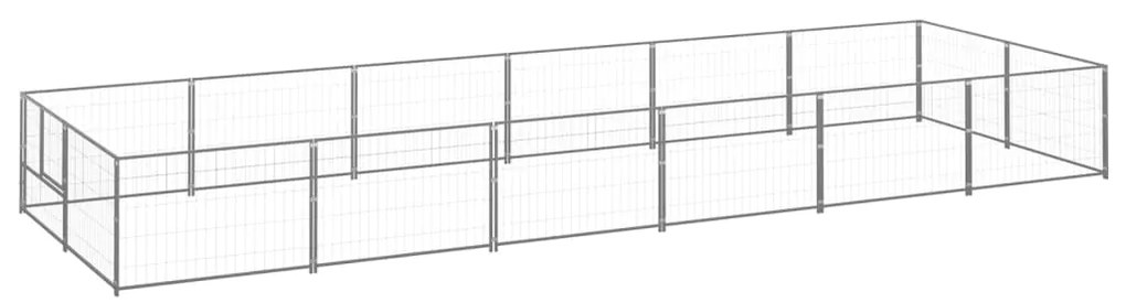 Canil para cães 12 m² aço prateado