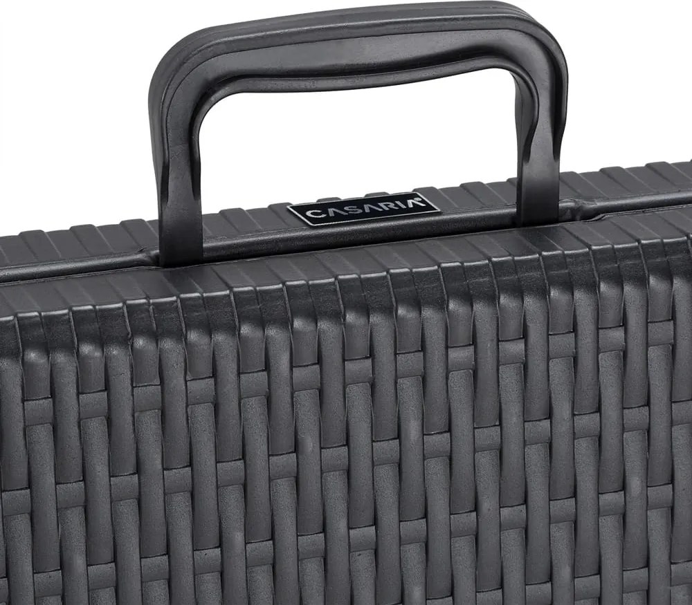 Mesa de jardim dobrável com aspecto de rattan 180 x 75 x 73 cm Preto