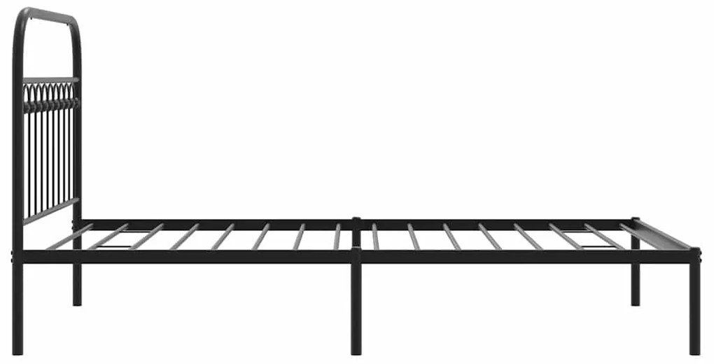 Estrutura de cama com cabeceira 107x203 cm metal preto