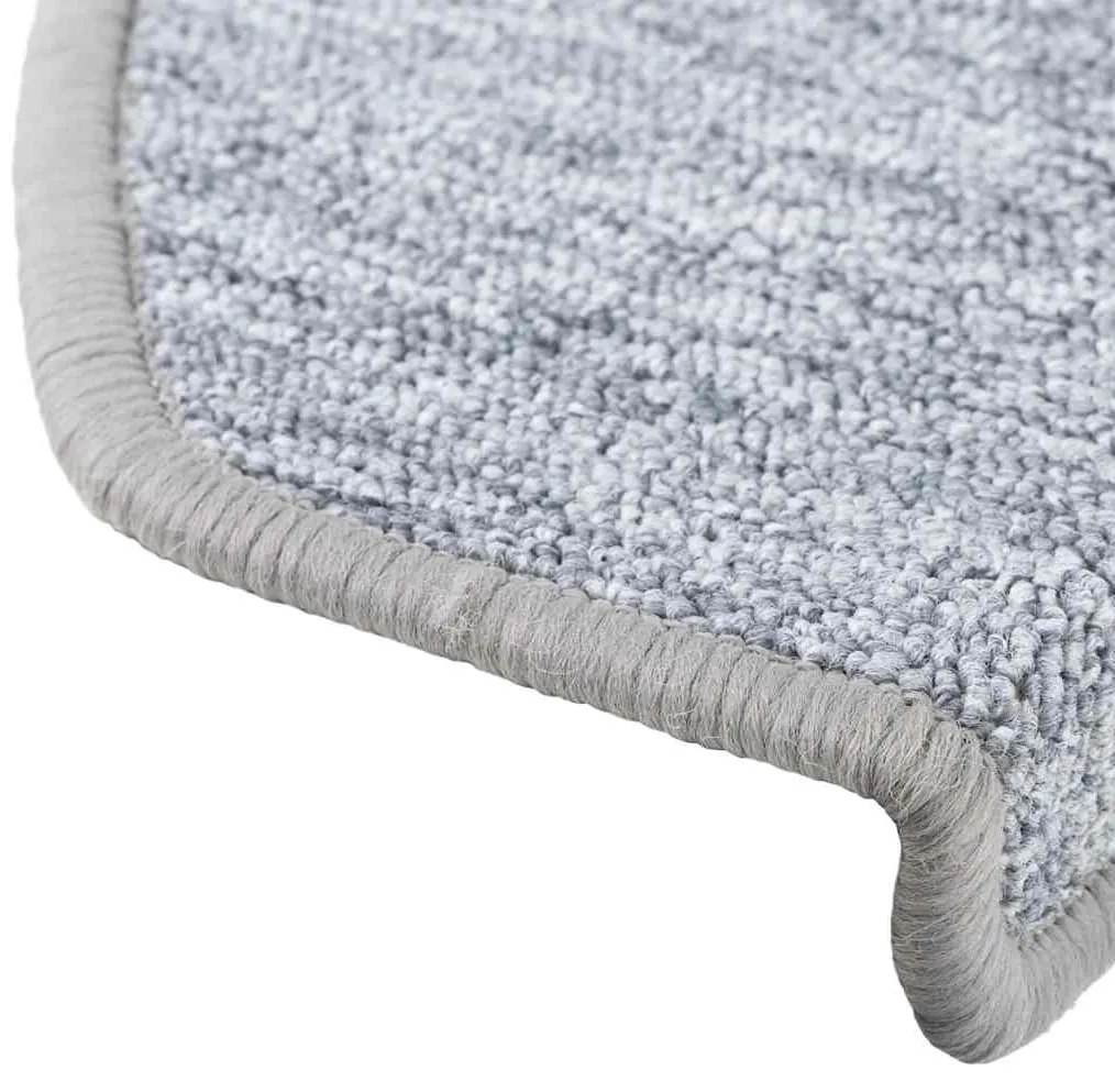 Tapetes de escada 30 pcs 65x24x4 cm cinzento-claro