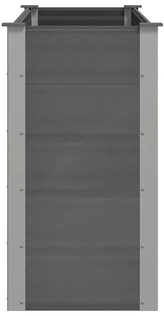 Canteiro elevado para jardim WPC 150x50x91 cm cinzento