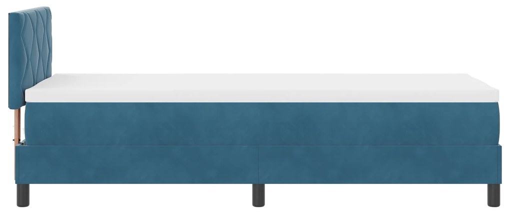 Cama Box com Colchão vidaXL Azul Escuro 80x200 cm Veludo