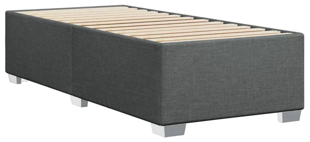 Estrutura de cama sem colchão 90x200 cm tecido cinzento-escuro