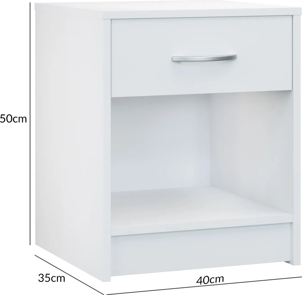 Conjunto de 2 Mesas de cabeceira Hamburgo 50x40x35cm brancas