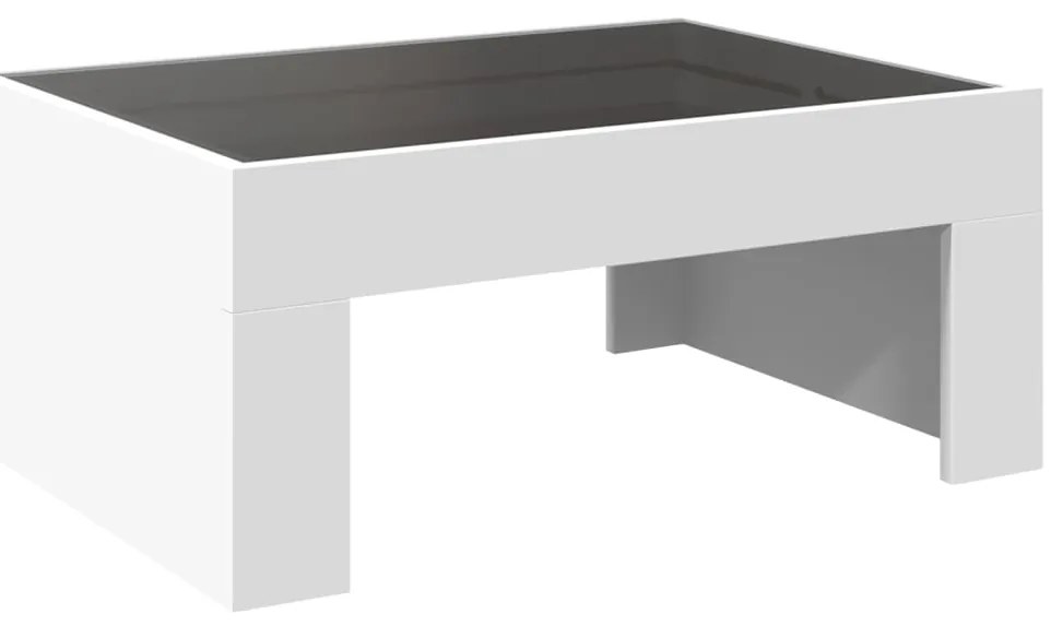 Mesa de centro luzes LED Infinity 70x50x30 cm branco