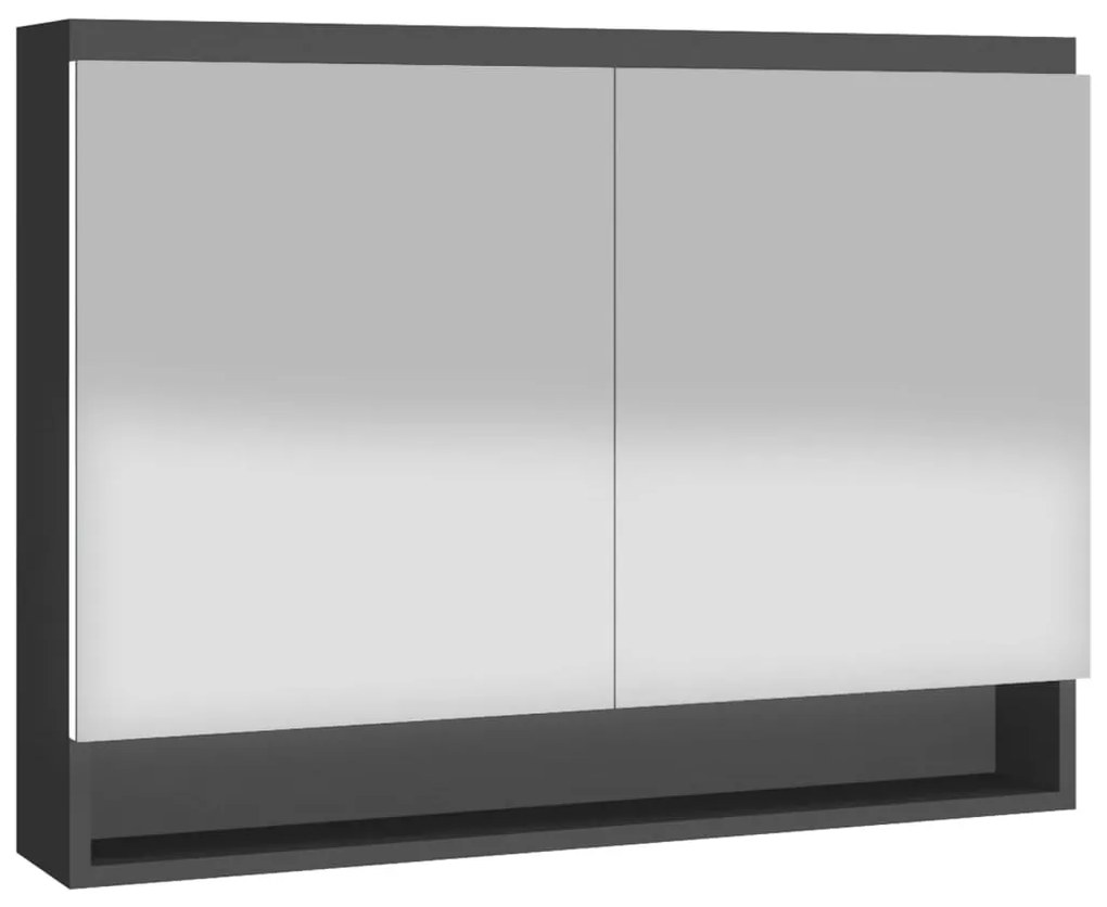 Armário espelhado para casa de banho 80x15x60 cm MDF antracite