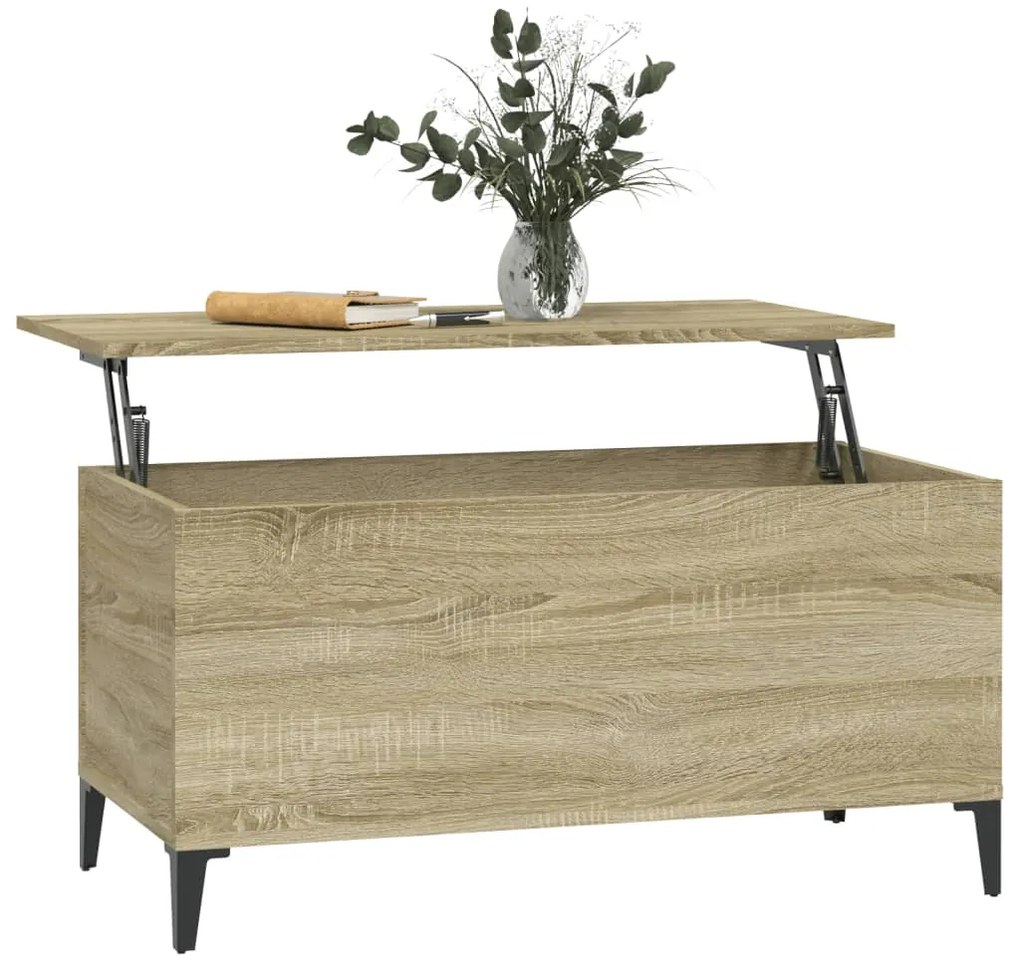 Mesa de centro 90x44,5x45 cm derivados madeira carvalho sonoma