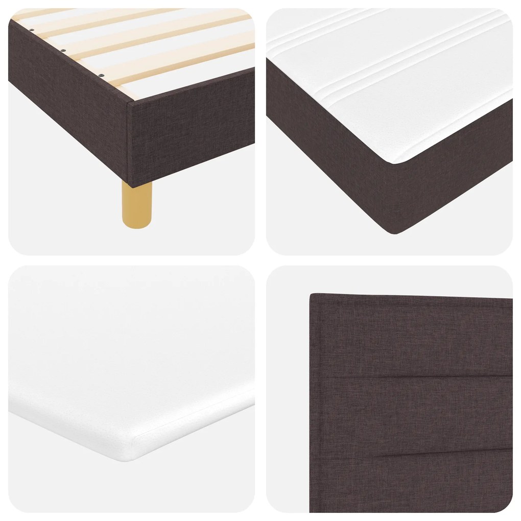Cama Box com Colchão Castanha 140x200 cm Tecido