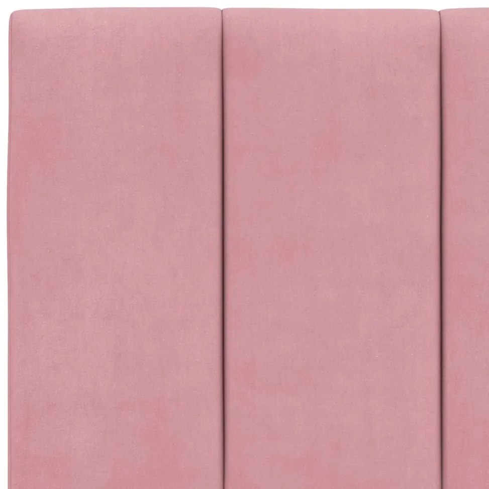 Cama com colchão 160x200 cm veludo rosa