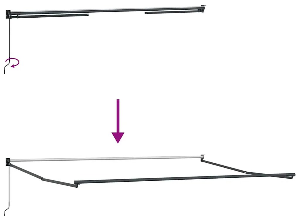 Toldo retrátil 4,5x3 m tecido e alumínio antracite e branco