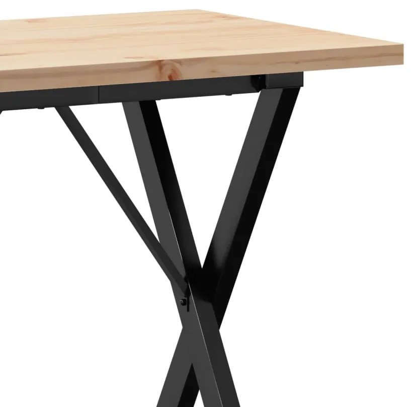 Mesa de jantar estrutura em X 80x50x75,5 cm pinho/aço