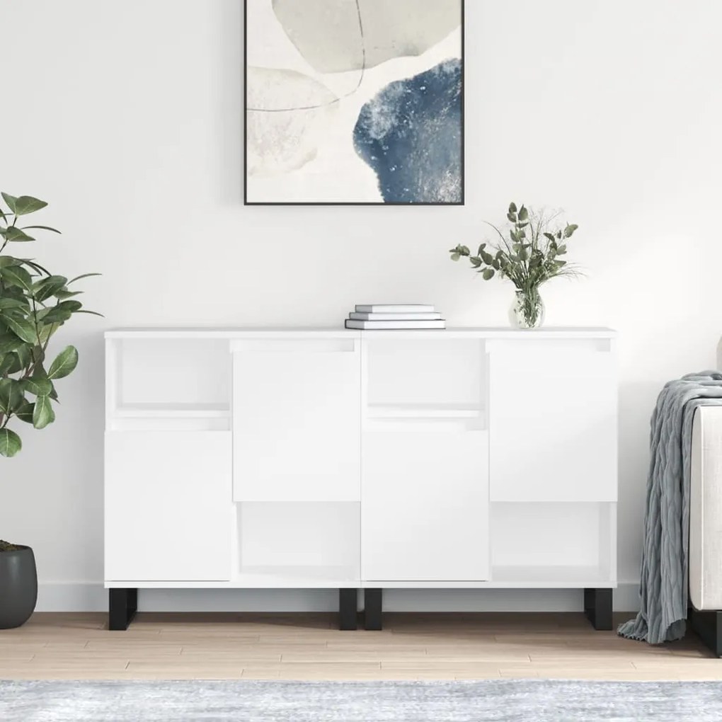 Aparadores 2 pcs derivados de madeira branco