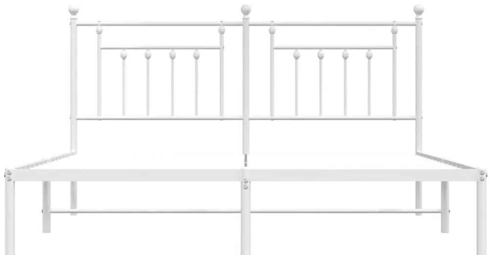 Estrutura de cama com cabeceira 183x213 cm metal branco