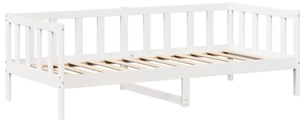 Conj. sofá-cama e banco c/ telhado 90x200cm pinho maciço branco